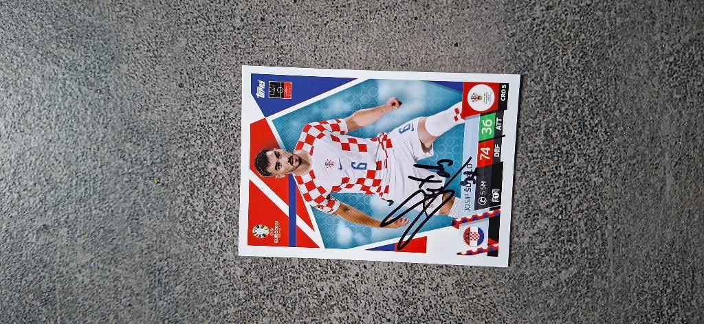 Topps trading card met handtekening; Josip Sutalo # Ajax, Verzamelen, Ophalen of Verzenden, Nieuw, Ajax, Spelerskaart