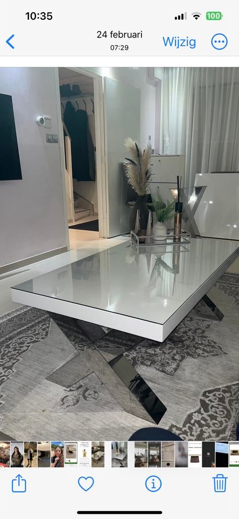 Moderne salontafel met glazen blad en metalen onderstel, Ophalen, 100 tot 150 cm, 50 tot 100 cm, Minder dan 50 cm
