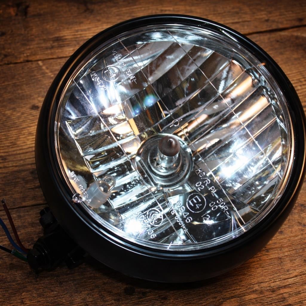 Koplamp 19cm - Heldere Lens - Mat Zwart - bieden mag!, Motoren, Ophalen of Verzenden, Nieuw