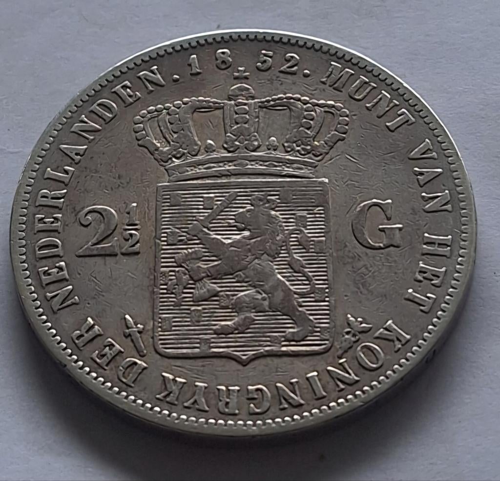 Rijksdaalder Koning Willem III 1852 Zilver 945, Postzegels en Munten, Munten | Nederland, Ophalen of Verzenden