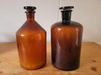 Twee grote apothekerspotten glas pot glazen potten labo, Antiek en Kunst, Ophalen of Verzenden