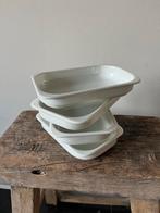 Set van 4 witte schaaltjes, Gebruikt, Porselein of Keramiek, Schaal, Ophalen of Verzenden