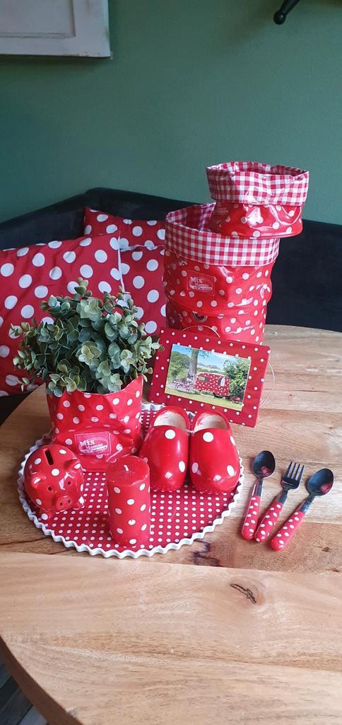 Rood met Witte stippen/polkadots spullen, Huis en Inrichting, Woonaccessoires | Overige, Zo goed als nieuw, Ophalen of Verzenden