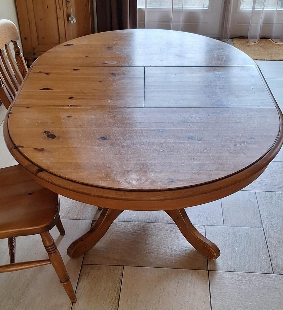 Creaford Bolpoot Inklapbare Grenen Eettafel, Huis en Inrichting, Ophalen, Gebruikt, Vier personen, 100 tot 150 cm