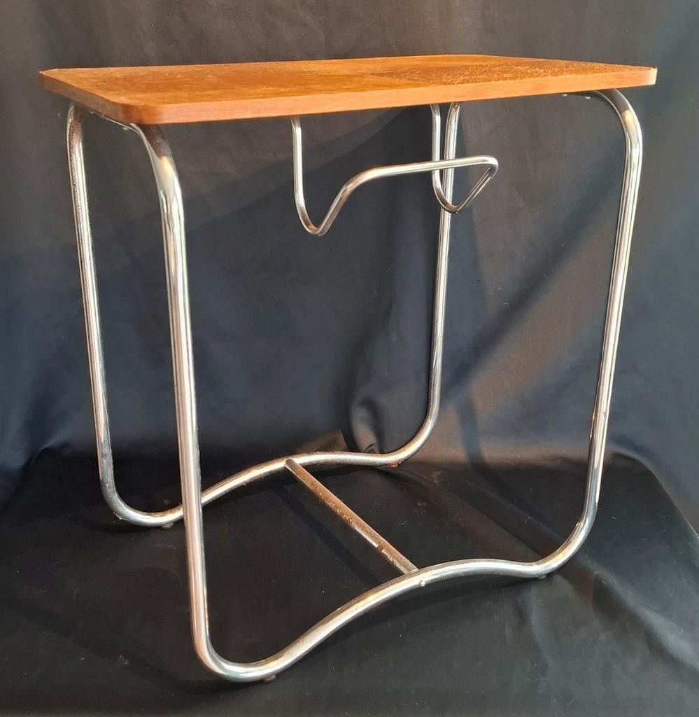 Vintage Art Deco "Bauhaus" Bijzettafeltje, Ophalen, Gebruikt, Rechthoekig, Minder dan 55 cm