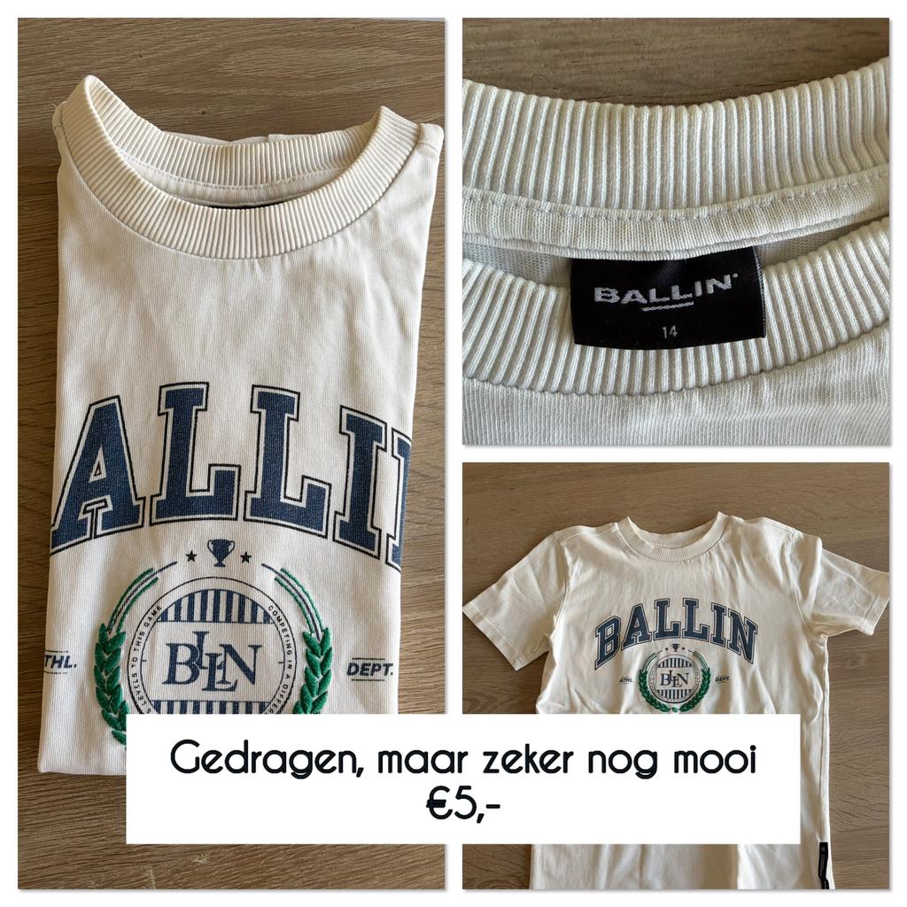 Ballin shirt korte mouw - maat 14, Kinderen en Baby's, Kinderkleding | Maat 170, Ophalen of Verzenden, Gebruikt, Jongen, Shirt of Longsleeve