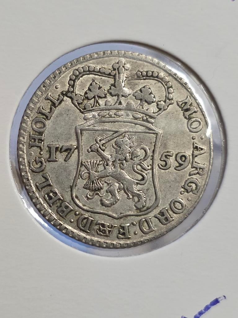 1/4 gulden 1759 Holland, Vóór koninkrijk, Verzenden, Zilver, 25 cent