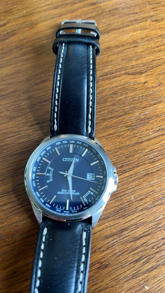 Citizen Eco-drive radiocontrolled horloge, Ophalen of Verzenden, Zo goed als nieuw, Staal, Overige merken