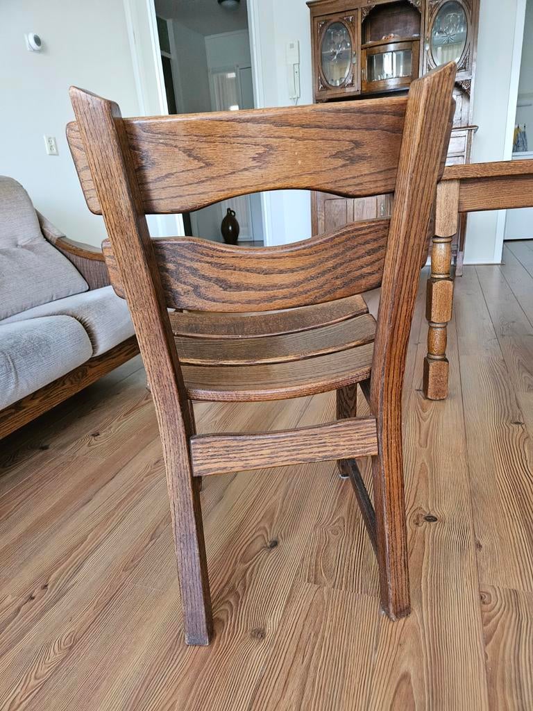 Massief eiken stoelen, Huis en Inrichting, Stoelen, Ophalen, Gebruikt, Bruin, Twee