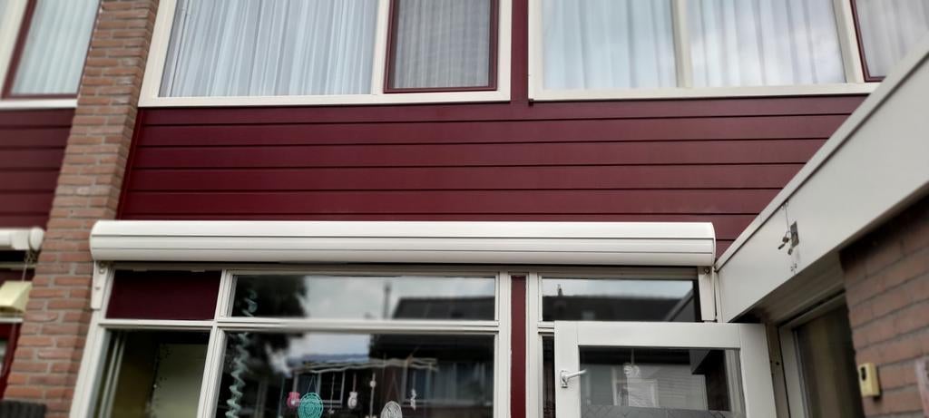 Elektrisch zonnescherm, rood wit gestreept, Gebruikt, Elektrisch, Ophalen of Verzenden, 150 tot 300 cm