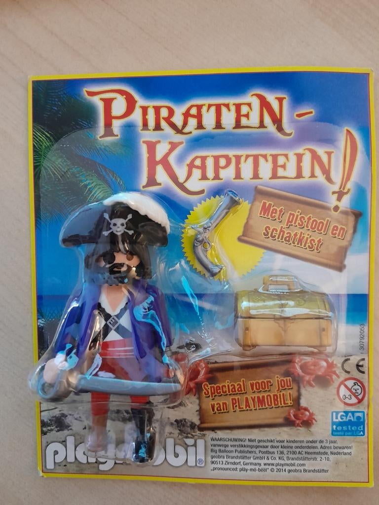 Zeldzame Playmobil Piraten-Kapitein nieuw in blister 2014, Ophalen of Verzenden, Nieuw, Los playmobil