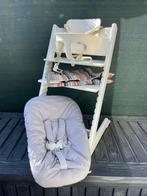 Tripp Trapp Stokke, newbornset, babyset. Trip Trap wit, Kinderen en Baby's, Kinderstoelen, Ophalen, Zo goed als nieuw, Meegroeistoel