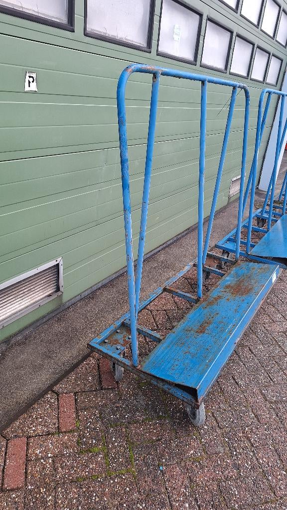 platenwagen bouwwinkelwagen langmatriaalwagen, Ophalen, Gebruikt, Transportkar, 100 liter of meer