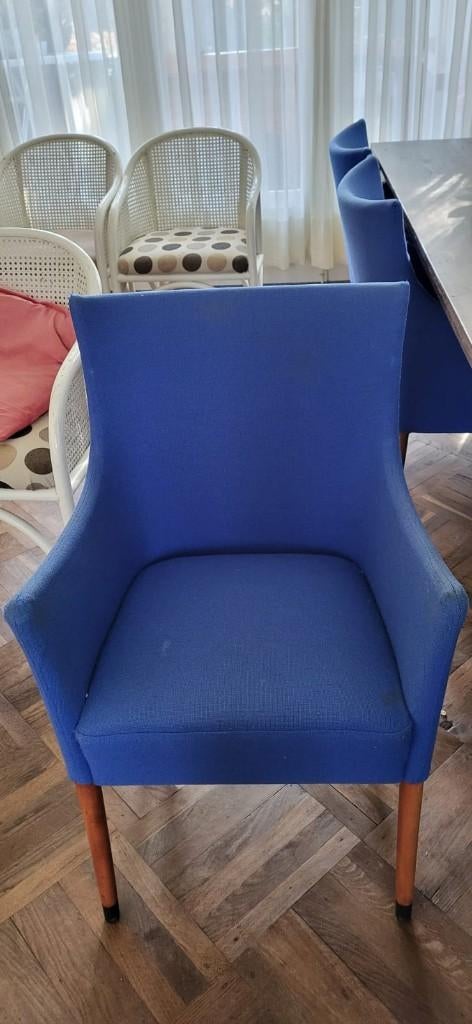 6 Giorgetti design stoelen – Italiaans design, Ophalen, Gebruikt, Blauw, Stof
