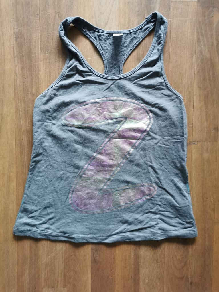 Zumba top met glitterende achterkant mt. S, Verzenden, Zumba Wear, Maat 36 (S), Grijs