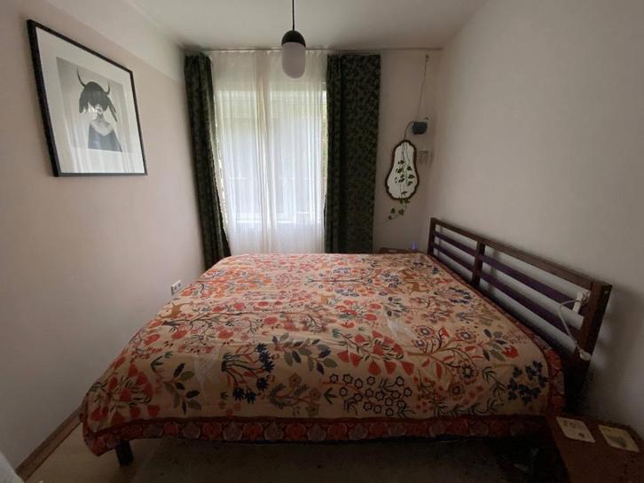 IKEA TARVA bedframe 160x200 – donker hout (custom), Huis en Inrichting, Slaapkamer | Bedden, Tweepersoons, 160 cm, 200 cm, Hout