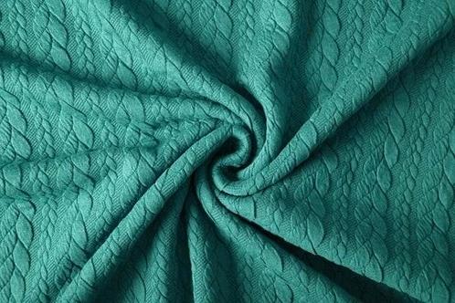 Gebreide kabel tricot Zeegroen, Hobby en Vrije tijd, Stoffen en Lappen, Nieuw, Overige materialen, 120 cm of meer, 30 tot 200 cm