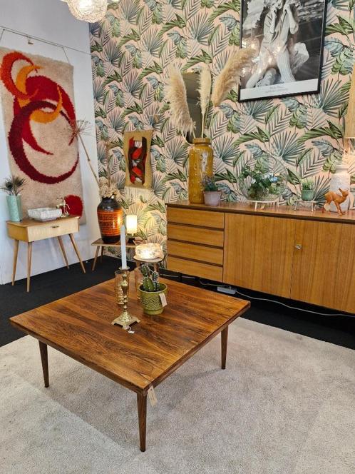 Vintage Deens design coffeetable palissander 70s, Huis en Inrichting, Tafels | Sidetables, Gebruikt, 25 tot 50 cm, Rechthoekig