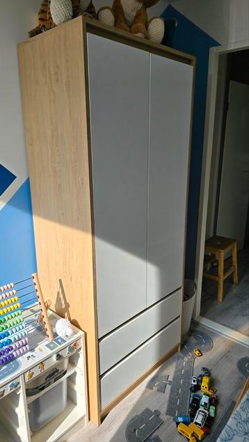 Kledingkast BILLUND 193x80 wit/eiken beschikbaar voor biedingen