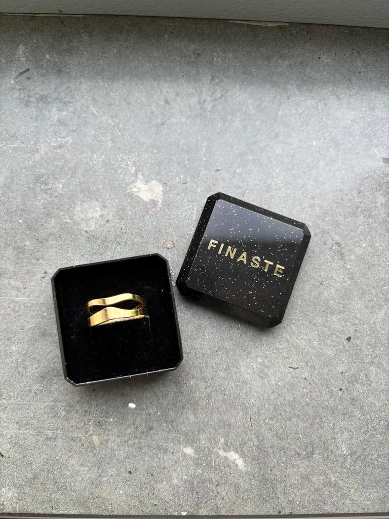 Nieuwe verstelbare dubbele ring golf patroon Finaste goud, Nieuw, Ophalen of Verzenden, Dame, Goud