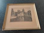 Ets "Kolkje Amsterdam" in lijst, Antiek en Kunst, Kunst | Etsen en Gravures, Ophalen of Verzenden
