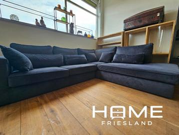 Hoekbank - Velvet - Donker Blauw beschikbaar voor biedingen