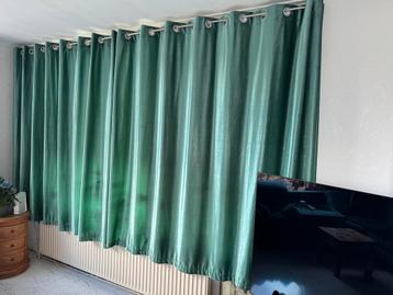 Prachtige Groene Velourse Overgordijnen z.g.a.n beschikbaar voor biedingen