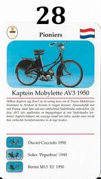 Verzamelkaartje nr 28 bromfiets kaptein mobylette av3 (1950), Ophalen of Verzenden, Zo goed als nieuw, Auto's