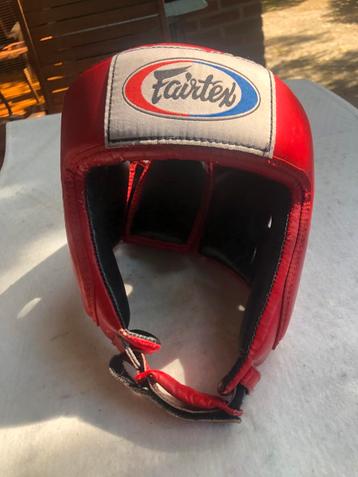t.k.Fairtex leren kickboks helm M handgemaakt Thailand beschikbaar voor biedingen