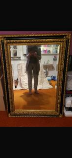 Spiegel zware kwaliteit goud/zwart, Antiek en Kunst, Antiek | Spiegels, Ophalen, Rechthoekig