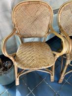 2 leuke Rieten Bistro Stoeltjes, Huis en Inrichting, Stoelen, Ophalen, Gebruikt, Twee, Bruin