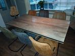 Robuuste Eettafel met Industrieel Onderstel, Ophalen, 50 tot 100 cm, Rechthoekig, Metaal