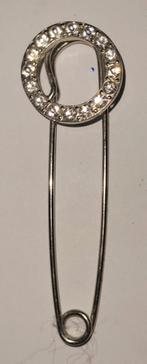Mooie zilverkleurige ronde vestspeld met strass-steentjes, Overige materialen, Verzenden, Zo goed als nieuw, Zilver