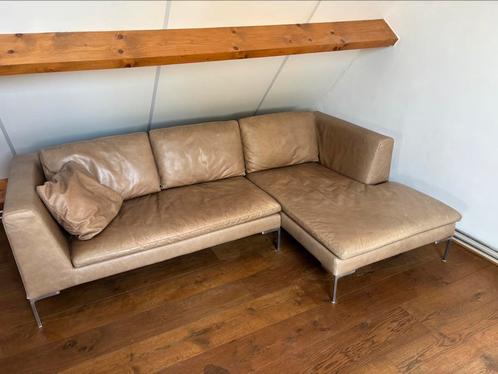 B&B Italia Charles leren hoekbank, Huis en Inrichting, Banken | Sofa's en Chaises Longues, Gebruikt, Vierpersoons of meer, 250 tot 300 cm