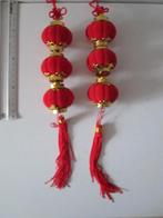 2 rode kersthangers van Chinese lampionnen, Diversen, Kerst, Ophalen of Verzenden, Gebruikt
