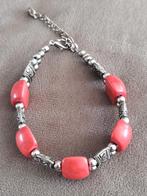 Rode koraal steen beschermende armband gratis verzenden, Staal, Zo goed als nieuw, Met edelsteen, Verzenden