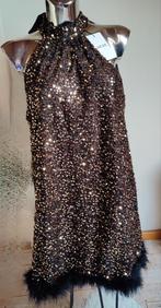 Partydress / feestjurk goud/zwart, Kleding | Dames, Gelegenheidskleding, Ophalen of Verzenden, Zo goed als nieuw, Zwart