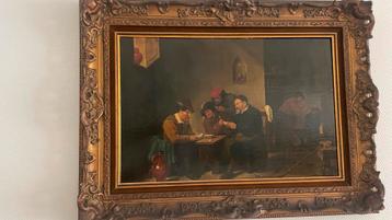 Oud schilderij: Kaartspelers in herberg beschikbaar voor biedingen