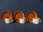 Drie koppen en schotels servies Utrecht De Driehoek Huizen, Antiek en Kunst, Ophalen of Verzenden