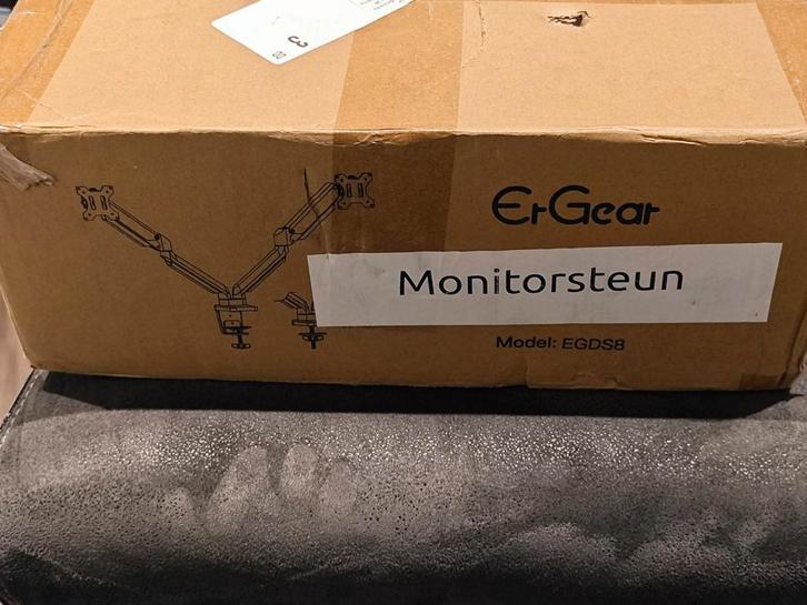 ErGear Dubbele Monitor Steun - EGDS8, Computers en Software, Monitoren, Nieuw, 60 Hz of minder, In hoogte verstelbaar, Draaibaar