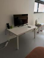 Nette houten tafel uitschuifbaar wit 90 x 143 / 203 eettafel, Huis en Inrichting, Tafels | Eettafels, Ophalen, 50 tot 100 cm, Zo goed als nieuw