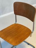 Fana 101 sledestoel vintage buisframe stoel eetkamerstoel, Huis en Inrichting, Stoelen, Ophalen, Gebruikt, Bruin, Vintage