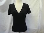 ZARA zwart stretch shirt- maat L, Verzenden, Maat 42/44 (L), Zo goed als nieuw, Korte mouw
