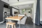 Massief Eiken Eettafel met RVS Onderstel, Huis en Inrichting, Tafels | Eettafels, Ophalen, Gebruikt, 100 tot 150 cm, Eikenhout