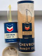 Chevron Handy Oil Olie blikje met origineel koker, Verzamelen, Ophalen of Verzenden, Gebruikt, Overige
