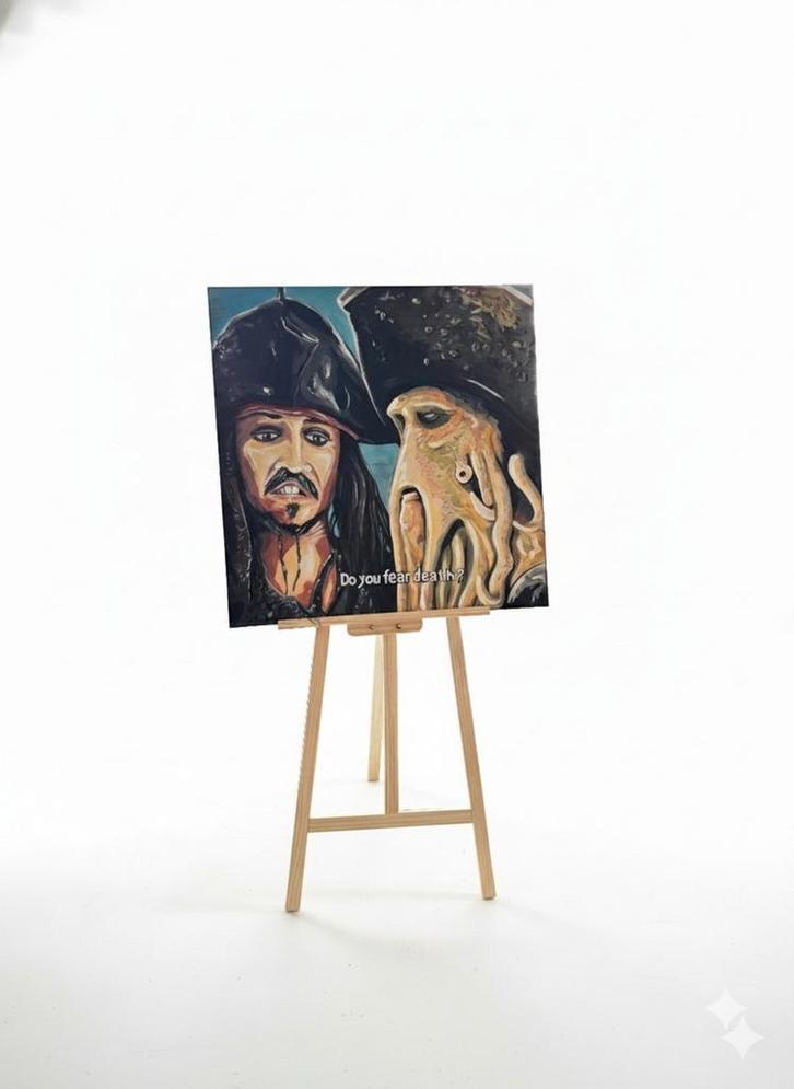 Pirates of the Caribbean Schilderij - Davy Jones & Jack, Antiek en Kunst, Kunst | Schilderijen | Klassiek, Ophalen of Verzenden