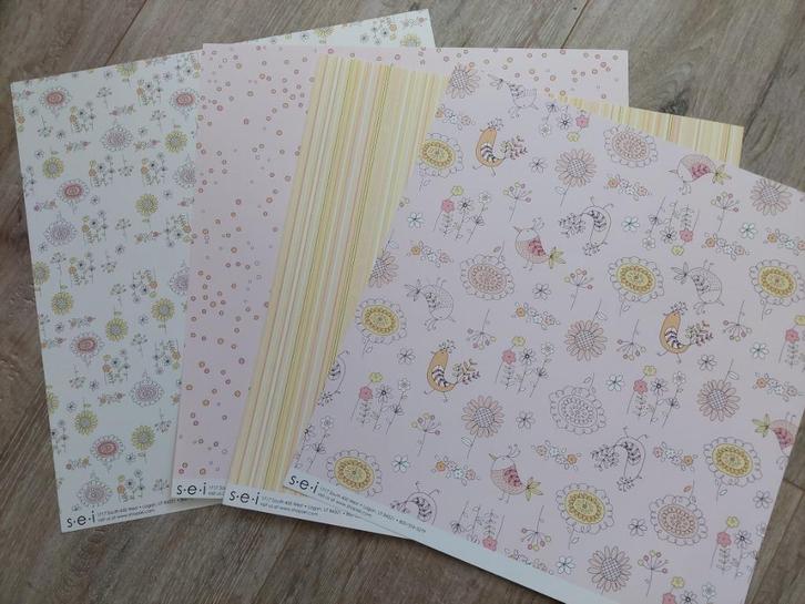 Sei Chick a dee Pink 4 vellen dubbelzijdig, Hobby en Vrije tijd, Scrapbooking, Nieuw, Papier of Karton, Ophalen