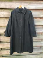 Vintage Loden Antraciet Lange Winterjas, Kleding | Dames, Jassen | Winter, Ophalen of Verzenden, Gedragen, Maat 38/40 (M), Grijs
