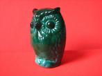 Mooi klein Uiltje van Malachiet Glas, Antiek en Kunst, Antiek | Glas en Kristal, Verzenden