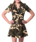 Leuke groen/bruin/beige/zwart LEGER/ARMY jurk - Halloween, Kinderen en Baby's, Carnavalskleding en Verkleedspullen, Ophalen, Zo goed als nieuw